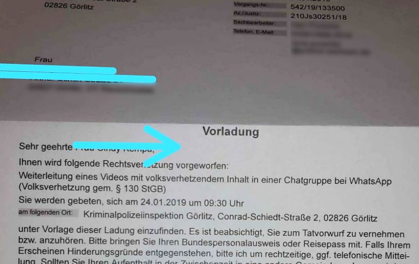 Die Vorladung, die durchs Netz ging. Foto: privat