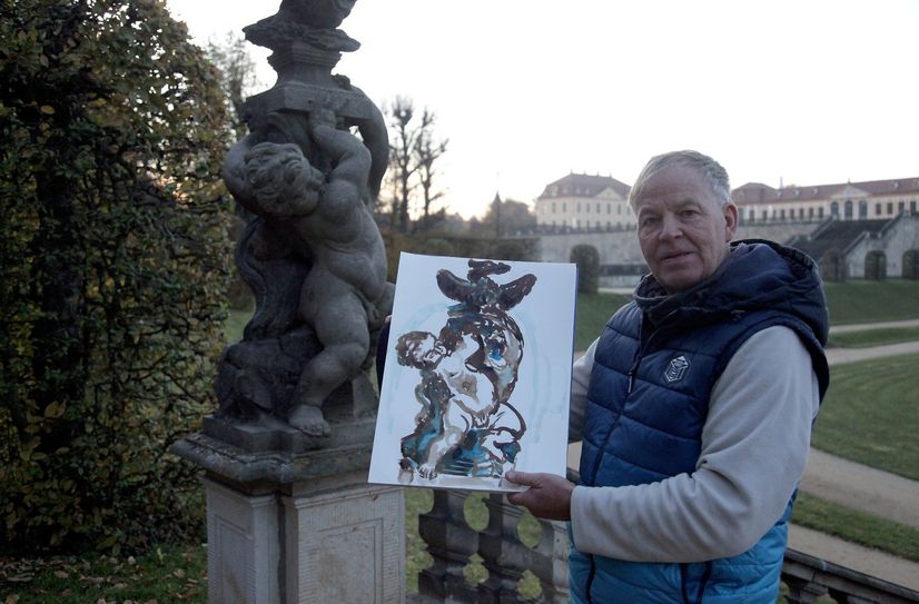 Olaf Klepzig aus Rabenau hat einen Fundus an Malereien im Barockgarten Großsedlitz erstellt. Er setzt sich aktiv für den Erhalt des Barockgarten ein.