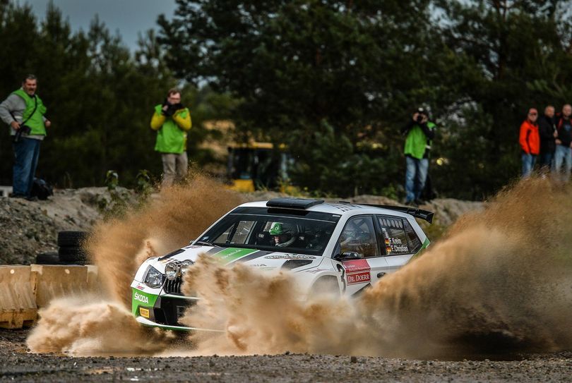 Sie waren bei der Lausitz-Rallye im vergangenen Jahr die Schnellsten: Fabian Kreim und Frank Christian im Skoda Fabia R5. Foto: Simon Stäudten
