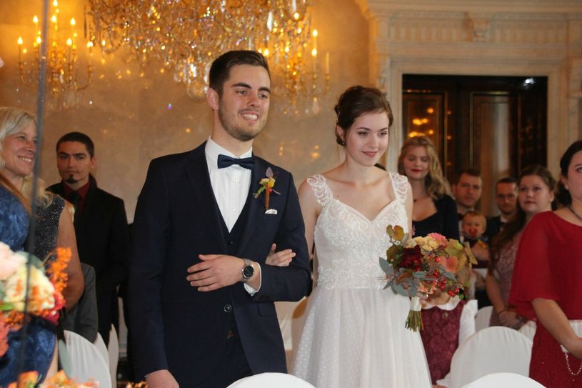 Klass und Christina im Kleinen Baalsaal des Dresdner Residenzschlosses, extra für die Beiden und einmalig zum Trauzimmer "umgenutzt"