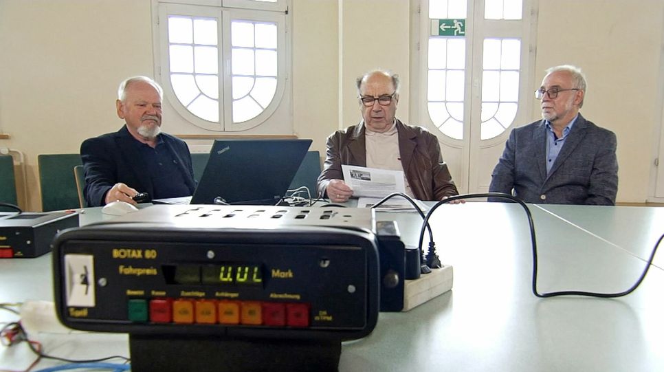 Erfinder-Trio des ersten Taxi-Bordcomputers der DDR.