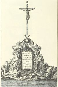 Das Kruzifix von 1670 auf der Elbbrücke in Dresden.