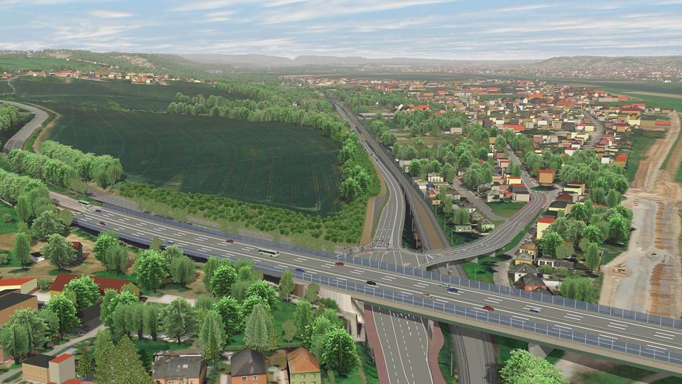 Der Anschluss an den Autobahnzubringer. Rechts ist die alte B6 zu sehen. Grafik: DEGES