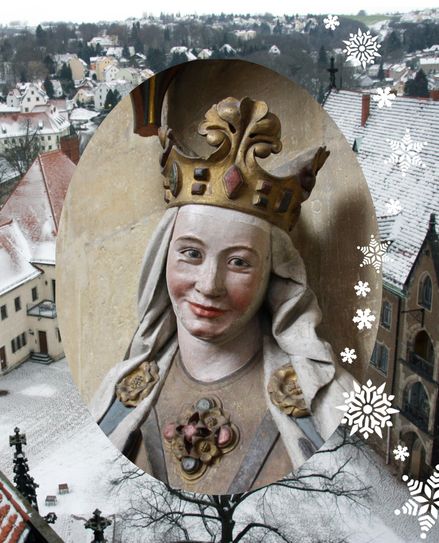Bildnis der Domstifterin und Heiligen Adelheid von Burgund vom Naumburger Meister.