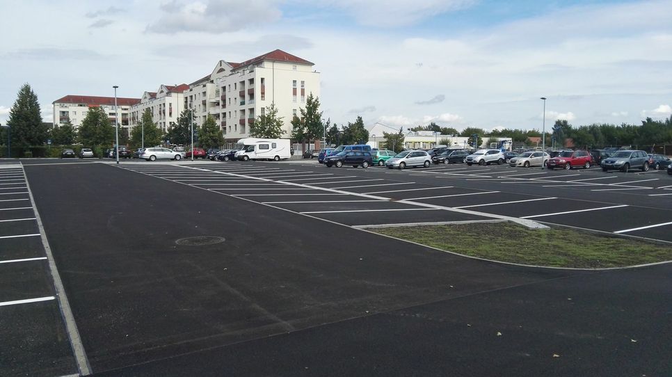 Der neue Parkplatz bietet Platz für 222 Pkw. Foto: Spreewelten GmbH
