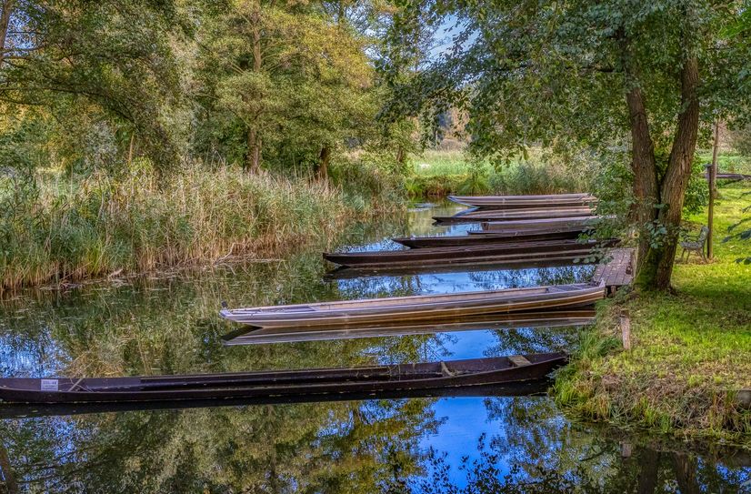 Kähne gehören zum Spreewald.