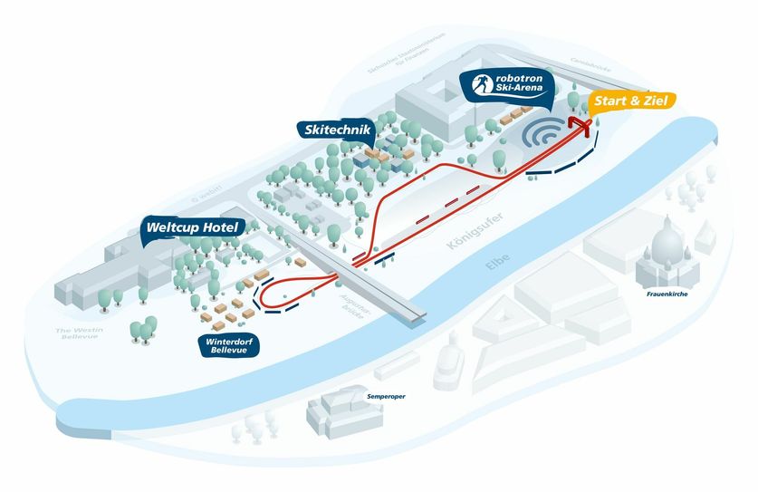Streckenverlauf 2019. Die Strecke verkürzt sich auf 850 Meter, pro Wettkampf werden zwei Runden zurückgelegt. Foto: PR
