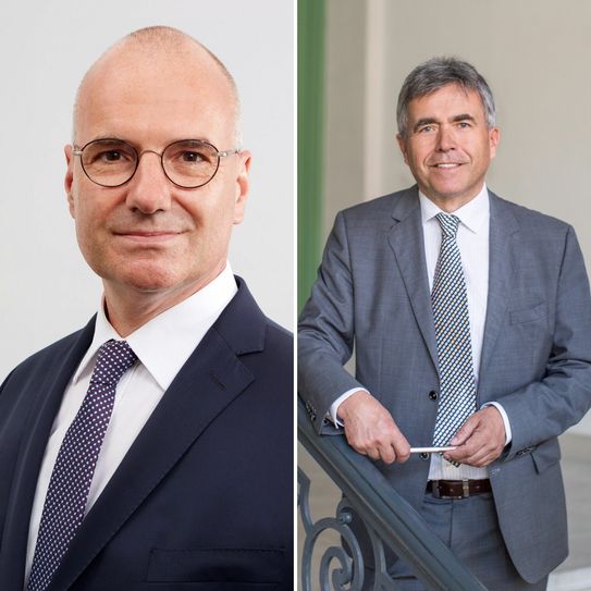 Erik Bodendieck (links) ist Präsident der Sächsischen Landesärztekammer Sachsen und spricht sich für eine Impfpflicht aus. Der Landrat des Landkreis Bautzen, Michael Harig, ist gegen eine Impfpflicht. Fotos: LRA Bautzen, Landesärztekammer Sachsen