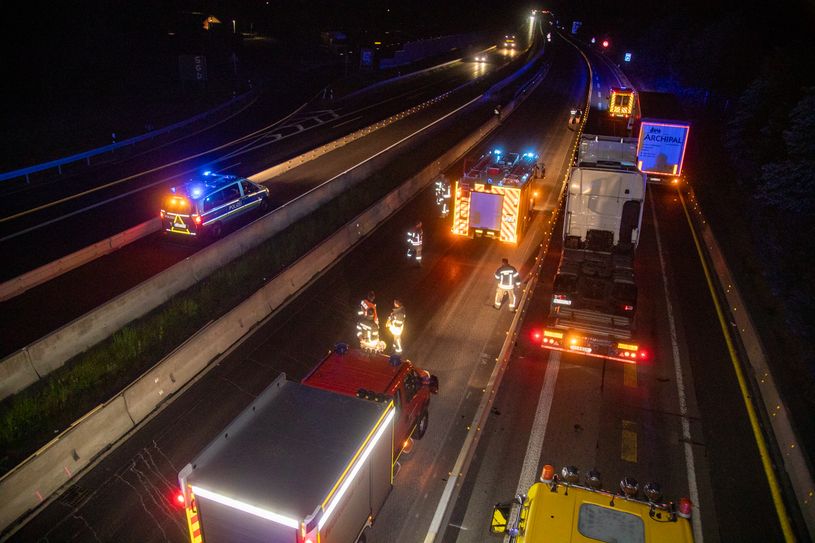 Im Baustellenbereich zwischen Ohorn und Burkau musste die Fahrbahn für kurze Zeit gesperrt werden.