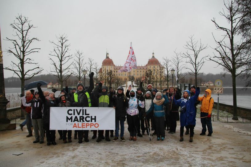 Der „Civil March For Aleppo“ in Moritzburg. Foto: Schramm