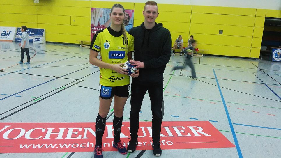 Brigita Ivanauskaite und Benas Vaicekauskas: Sie ist Rückraumspielerin bei den Rödertalbienen, er Schlussmann bei Lok Pirna. 		                              Foto: A. Reiche