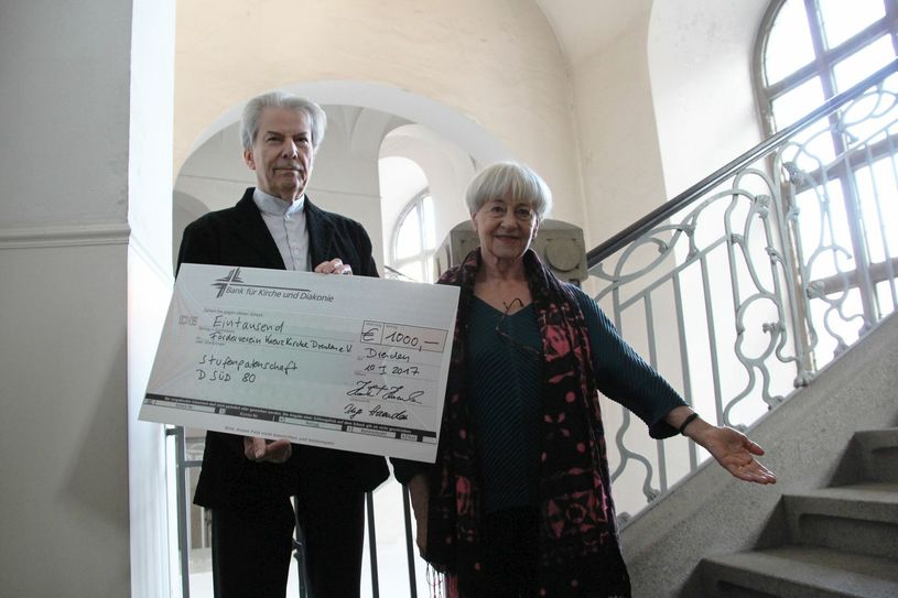 Prof. Hartmut Haenchen und Frau Inge sind nun Stufenpaten der Kreuzkirche. Foto: Schramm
