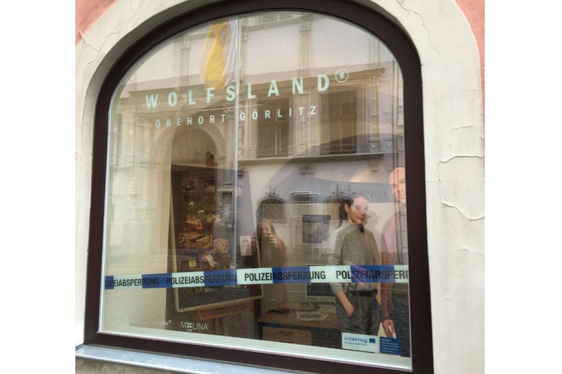 Das Filmschaufenster am Europahaus. Foto: T. Keil