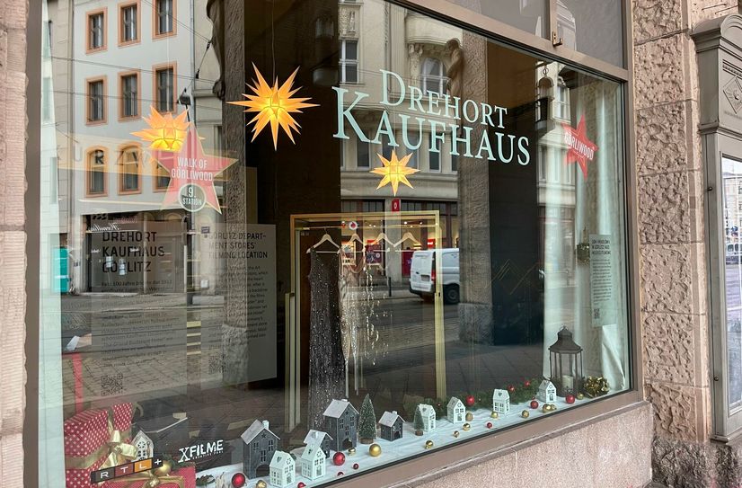 Eines der beiden neuen Film-Schaufenster befasst sich mit dem Kaufhaus als Drehort.