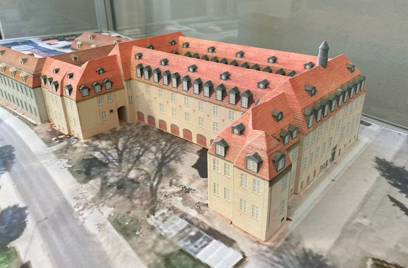 Das 3D-Modell des Landratsamtes in Lübben.