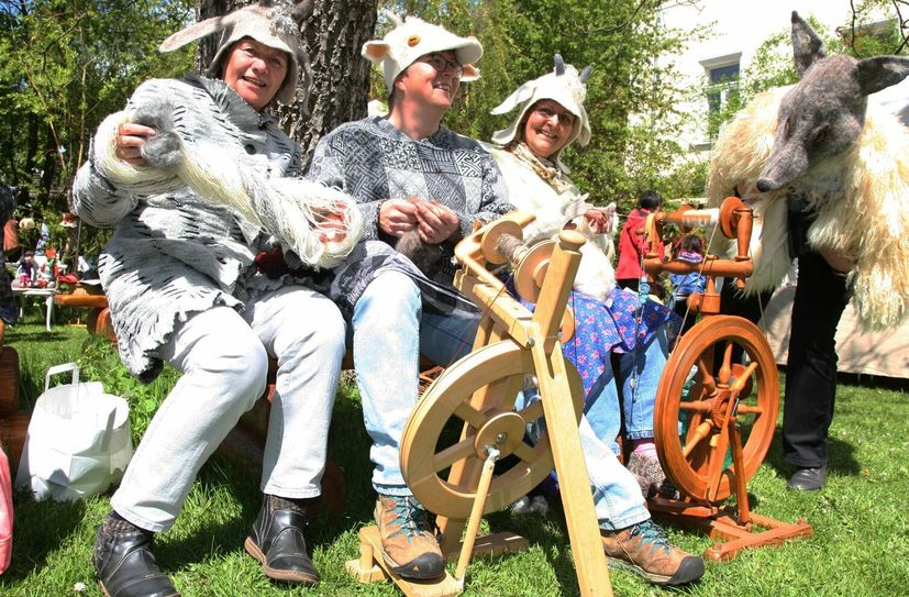 Beim Wollfest dreht sich alles um Schafe und Schafwollprodukte aus der Region – und wie letztere hergestellt werden.