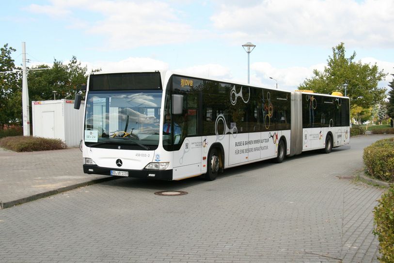 Bus aus Dresden in Cottbus. Foto: CBVerkehr