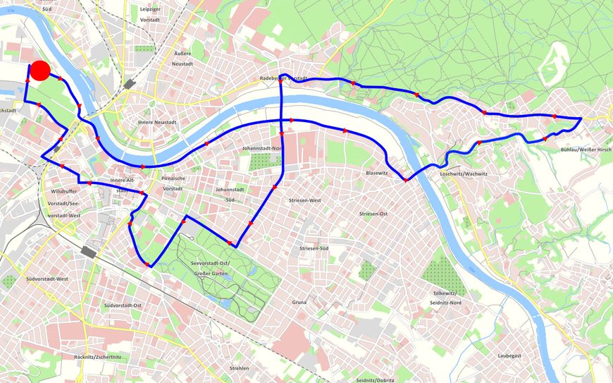 Route der rollenden Biker-Demo durch Dresden. Foto: PR/Dresden Chapter Germany