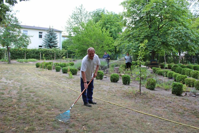 Der Tafelgarten sieht derzeit ganz besonders schön aus. Möglich macht es eine Truppe von sehr fleißigen Mitarbeitern. Foto: Silke Richter