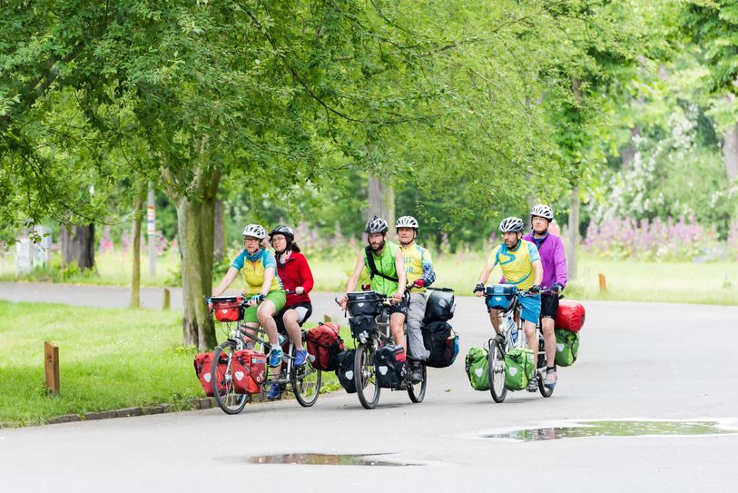Das erste Staffel-Team der „Mut-Tour 2016“ unterwegs. Foto: Nils A. Peterson