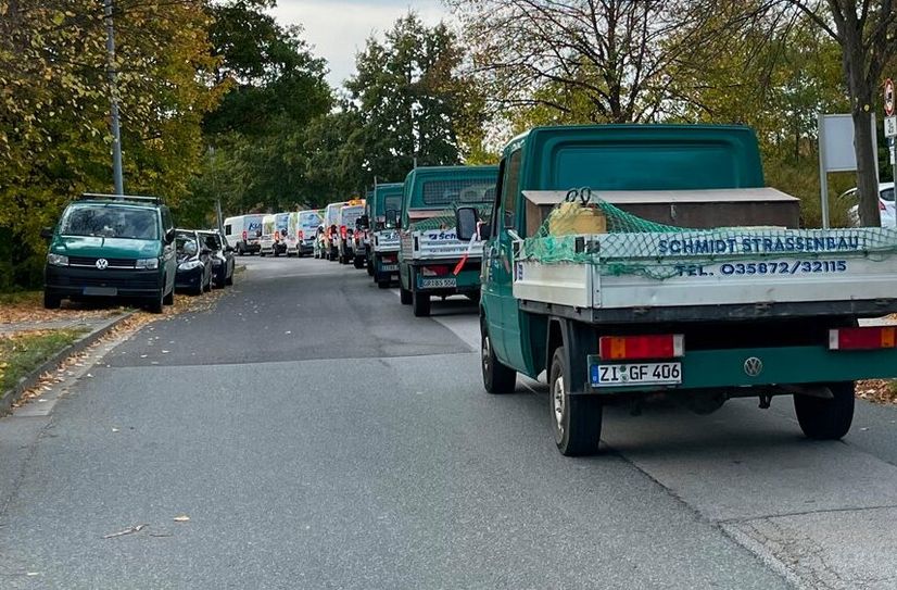 Beim ersten Autokorso starteten die Teilnehmer in Zittau, Eibau 157, Kittlitz (hier im Bild) und in Strahwalde.