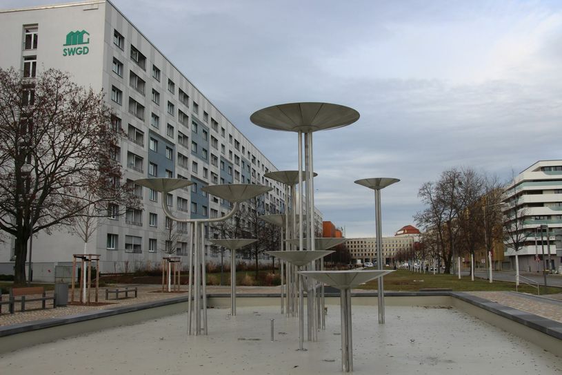 Brunnen von Leonie Wirth am Dippoldiswalder Platz. Foto: Pönisch