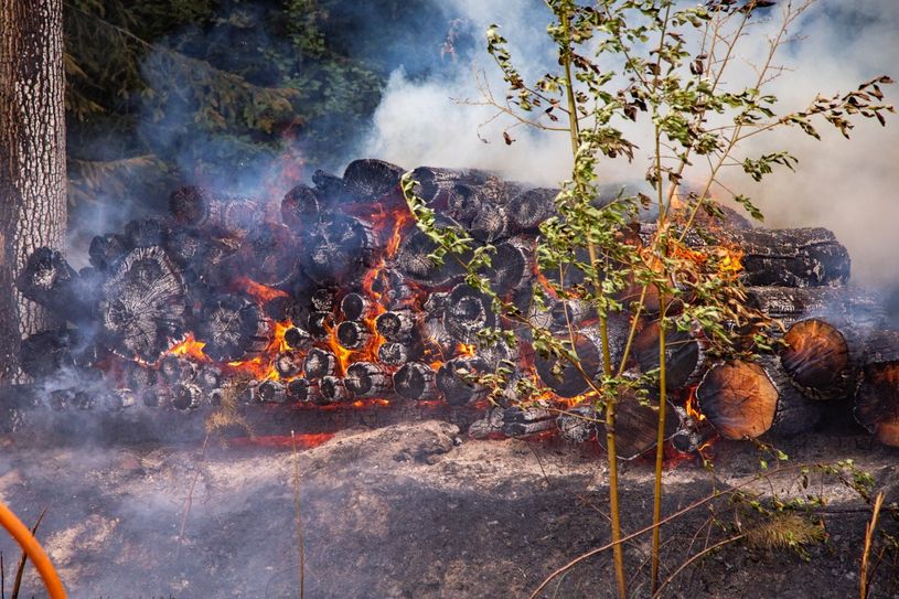 Ein Holzstapel stand auf dem Butterberg in Flammen.