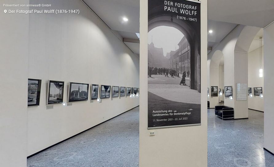 Screenshot zum virtuellen Rundgang der Jahresausstellung im LfD zu Paul Wolf  copyriht airmess GmbH
