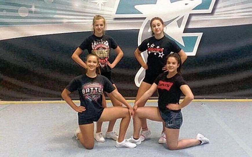 Das sind die vier glücklichen Pirnaer Mädels, die 2017 zu den World Cheerleading Championships fahren. Foto: Verein