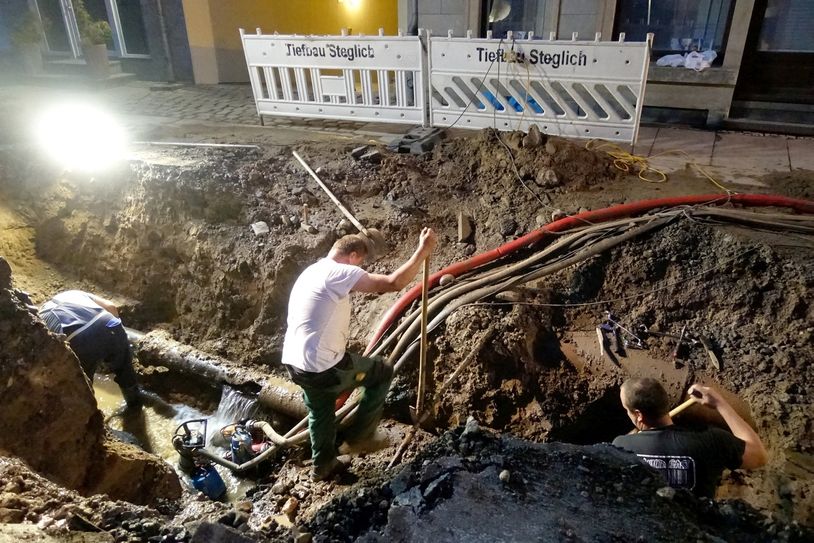 Instandsetzungsarbeiten auf der Braustraße. Fotos: D. Förster