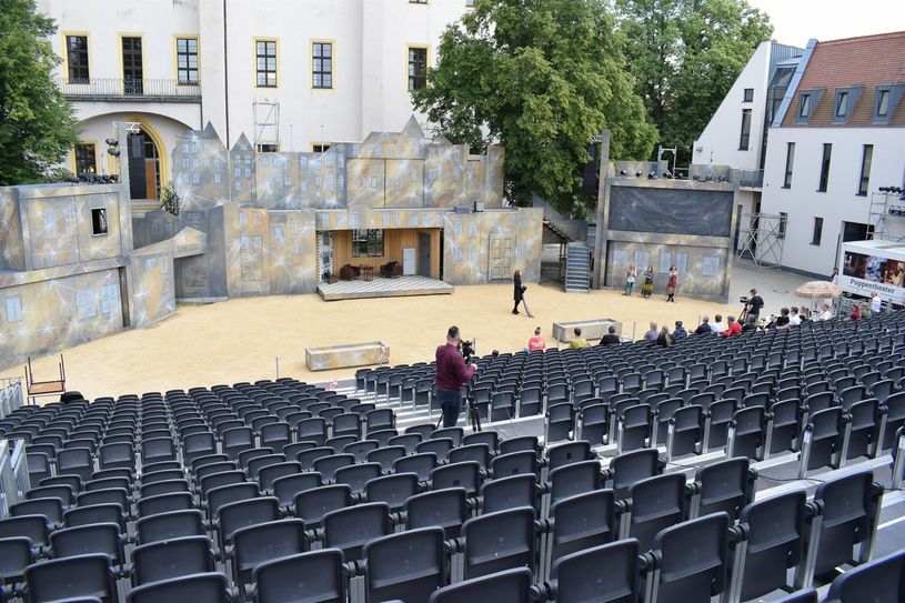 Pressevertreter durften bei den letzten Proben für den Theatersommer mit dabei sein.