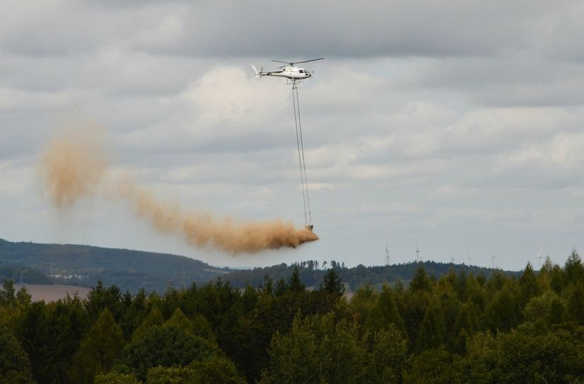 Kalkabwurf im Zielgebiet.