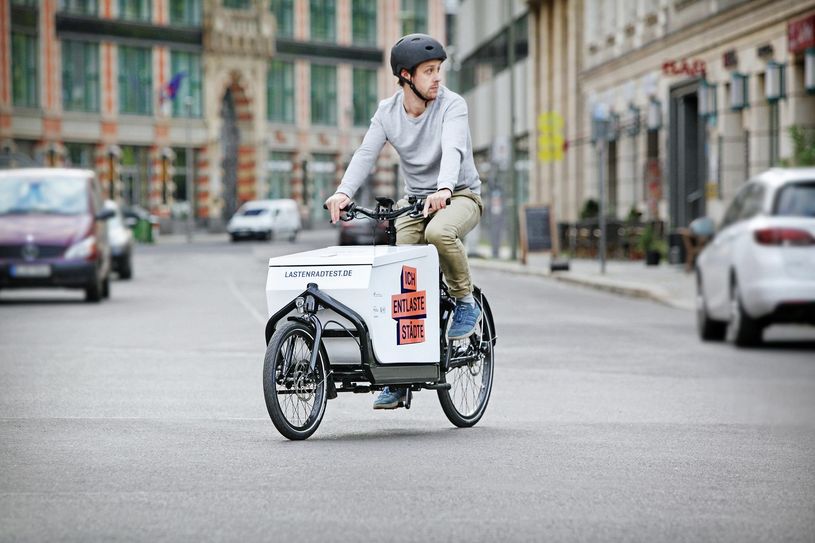 Ein Test: Lastenräder statt Autos. Foto: DLR