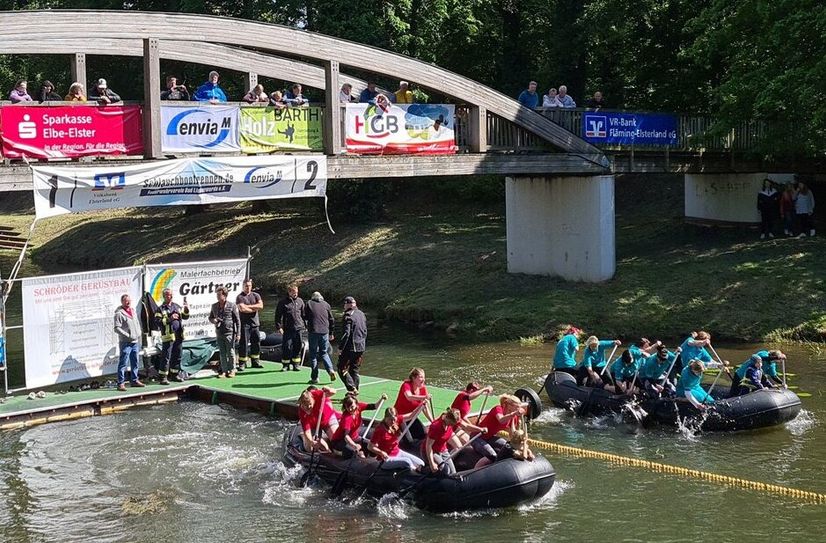 Am Samstag, 20. Mai, werden spannende Wettkämpfe auf der Schwarzen Elster erwartet Spannende Schlauchbootrennen auf der Schwarzen Elster gibt es am 20. Mai.