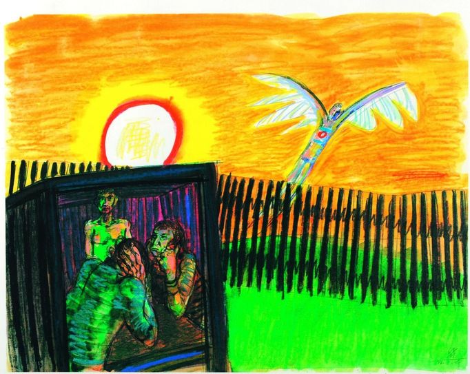 Bei der Auktion mit dabei: Ein Mattheuer von 1995 – „Der Nachbar will fliegen“