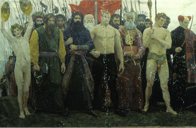 Das Gemälde "Auf zum Kampf" wurde nur einmal richtig ausgestellt - 1903 in der Sächsischen Kunstausstellung.