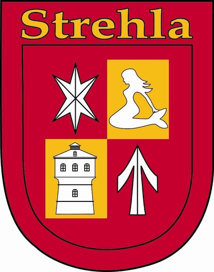 Strehlaer Stadtwappen.