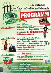 Programm: 111 Jahre Gröditzer Fußball.