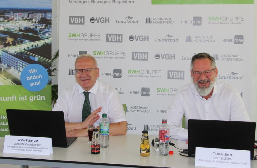 Der Aufsichtsratsvorsitzende und OB Torsten Ruban-Zeh (l.) und SWH-Geschäftsführer Thomas Bleier berichteten von den erzielten Ergebnissen und Plänen der SWH.