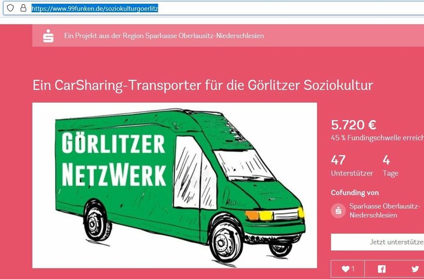Per Crowdfunding soll ein CarSharing-Transporter nach Görlitz kommen.