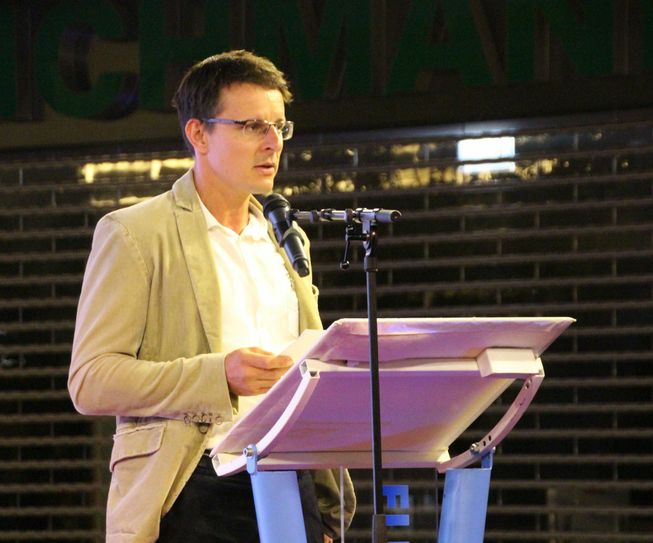 Die Laudatio für Alexander Siebecke hielt Tobias Zschieschick (Projekt Krabat-Mühle-Schwarzkollm). Foto: Büttner