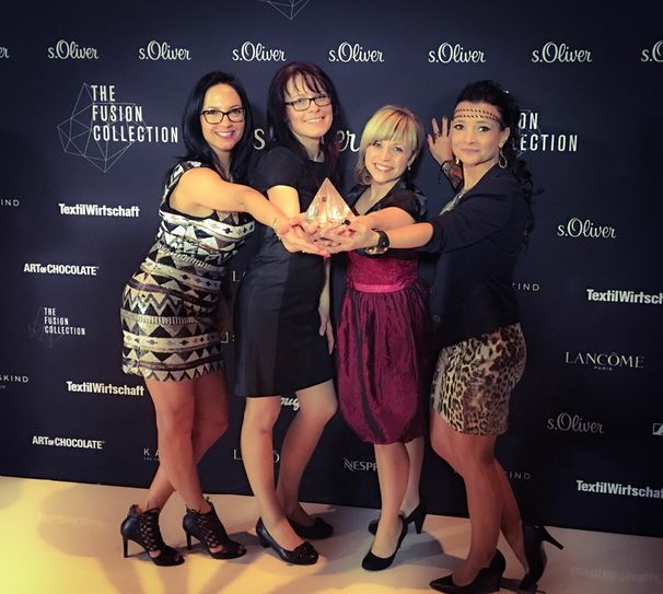 V.l.: Ula Para, Doreen Schiller, Katrin Starke und Maja Mularczyk auf der s.Oliver Real Star Gala in Frankfurt. Foto: privat