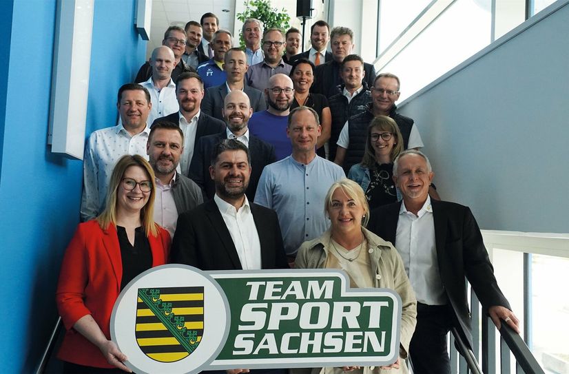 Mitglieder der Initiative "TeamSportSachsen" in Chemnitz.