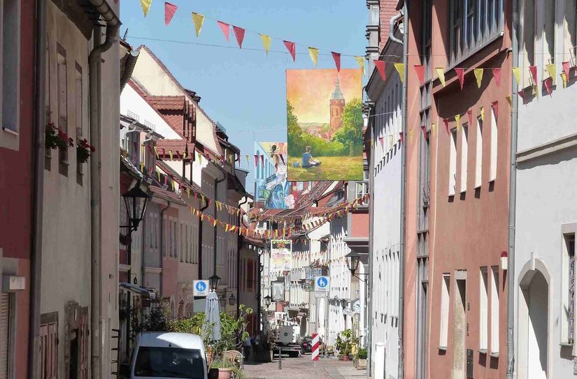 Die Straßengalerie in der Schmiedestraße.