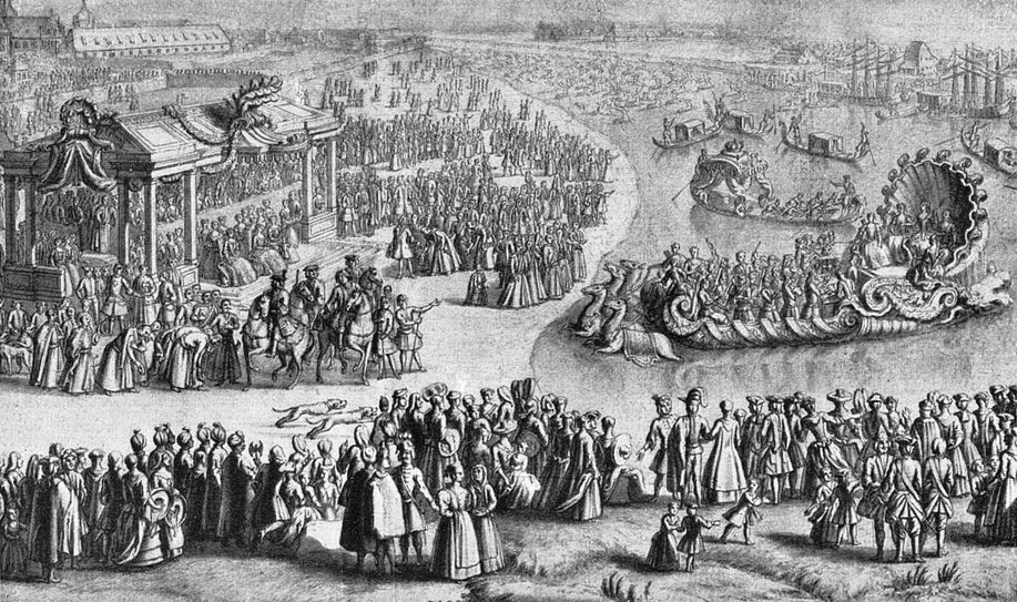 Barocke Festkultur zum Dianafest auf der Altendresdener Seite bei der Vermählung des Kronprinzen am 18. September 1719.
