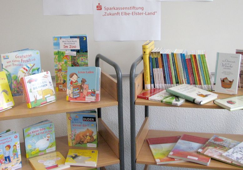Ein Grundbestand an Vorlesebüchern für das Kreismedienzentrum konnte mit Geld der Sparkassenstiftung „Zukunft Elbe-Elster-Land“ angeschafft werden.
