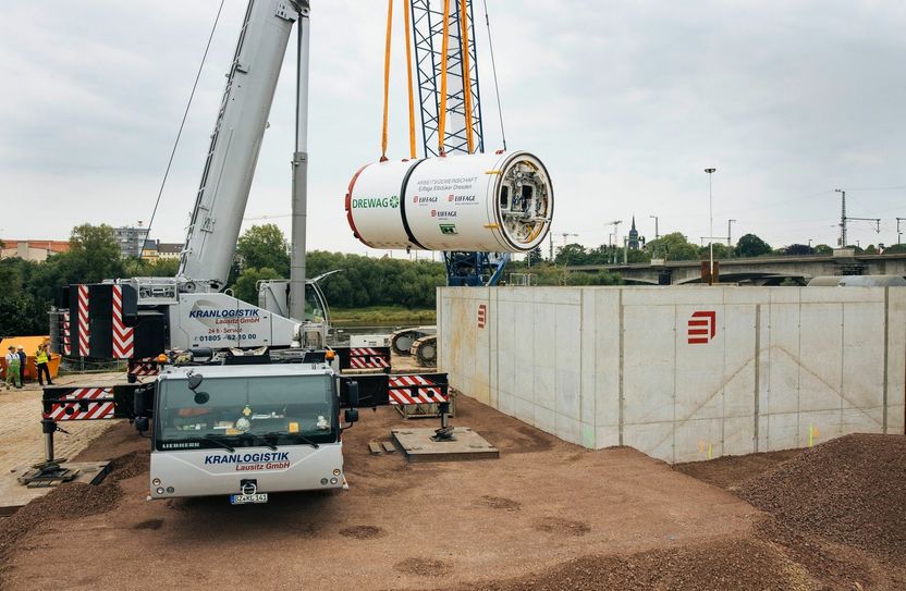 Der Tunnelbohrer wurde am 15. Juli angeliefert.