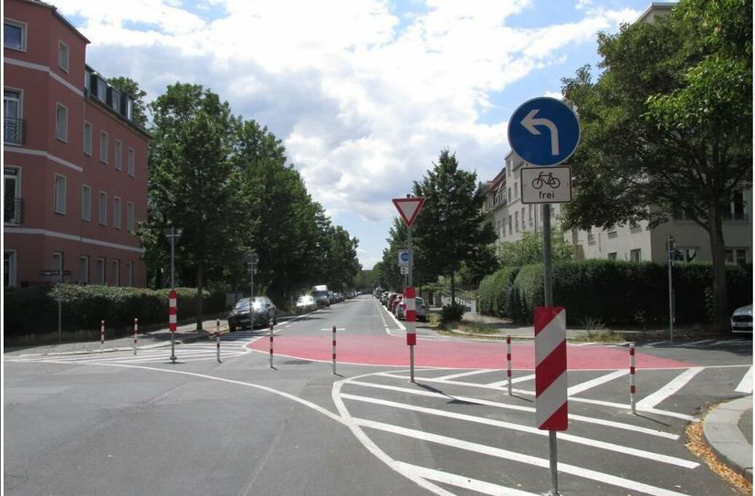 Radroute Dresden Ost: Auf den ersten Fahrradstraßen radeln.