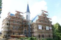 Das Wasserschloss in der Bauphase.