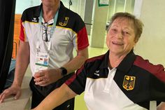 Karin Fünfstück mit Trainer Sergej Jeriomkin.